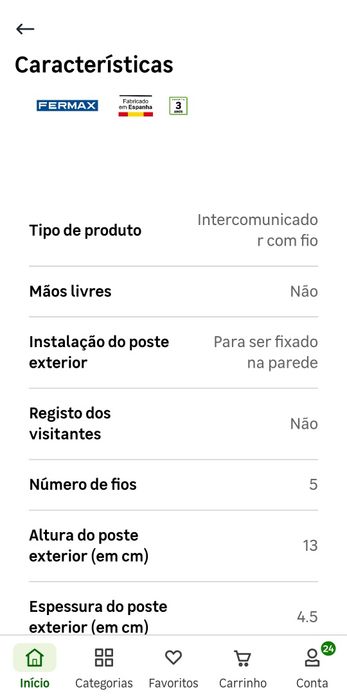 Kit intercomunicador Fermax Citymax NOVO