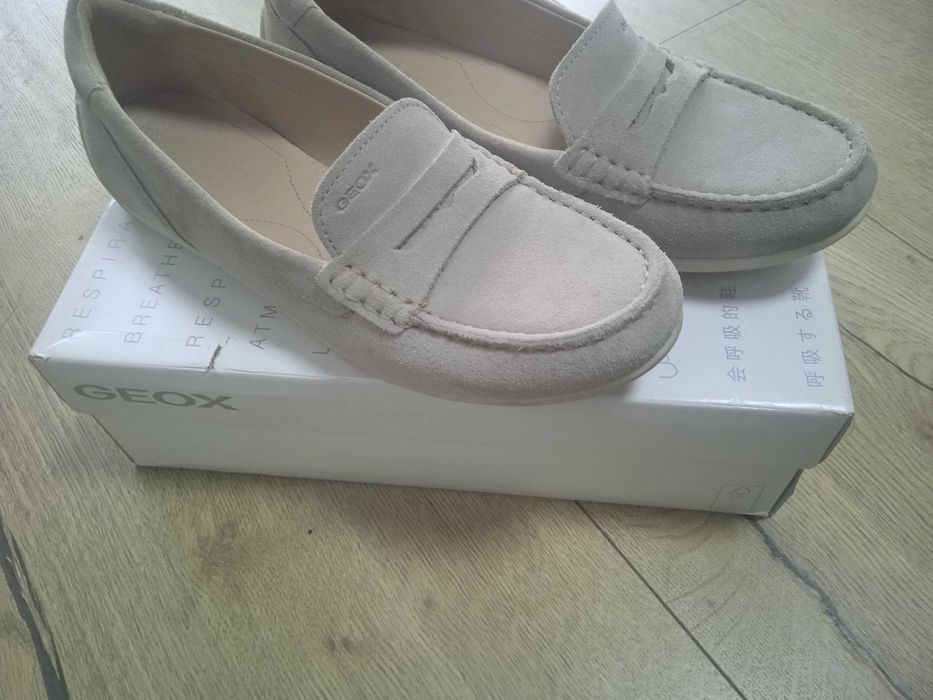 Брендові мокасіни  сліпони натуральний замш Геокс Респіра