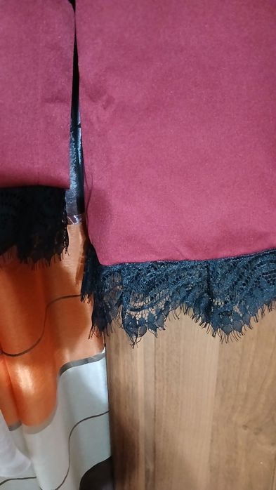 Marynarka bordo z koronką nowa wloska