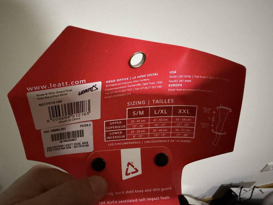 Joelheiras & Caneleiras LEATT Dual Axis – TAM S/M – NOVAS