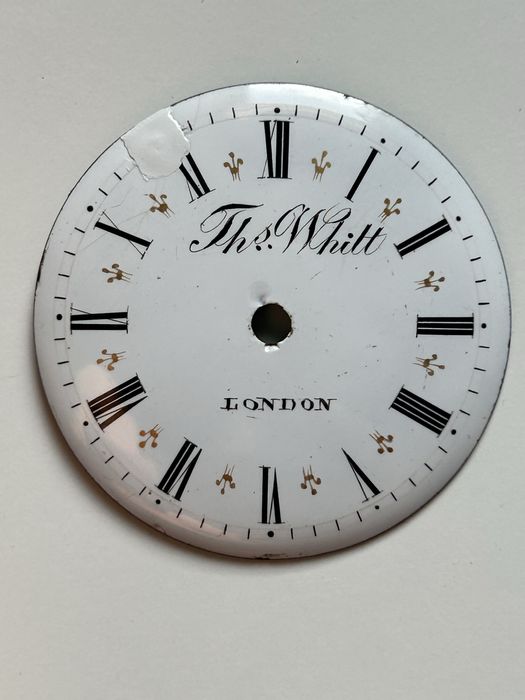 Tarcza zegarka kieszonkowego Szpindlak Th. Witt London Ortginalna logo