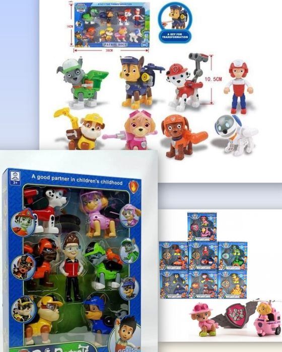 Щенячий патруль фігурки 7шт набір відкриваються рюкзачки