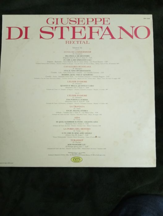 Vinil Giuseppe di Stefano – Recital -  Italy	1982
