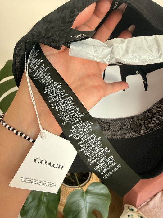 Czapkaz daszkiem Coach czarna nowa M/L unisex