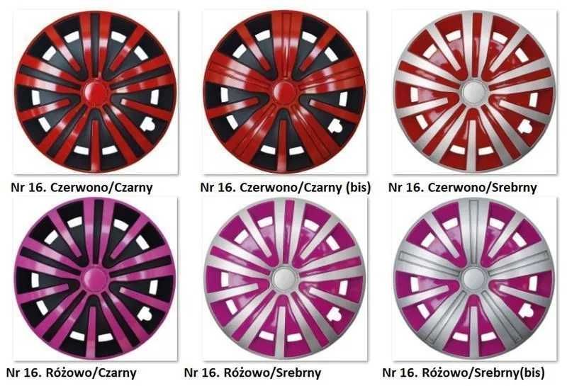 NOWE KOŁPAKI 15 CALI 14 Cali kolpaki  Czerwone Różowe VW Audi skoda Opel Nr 16