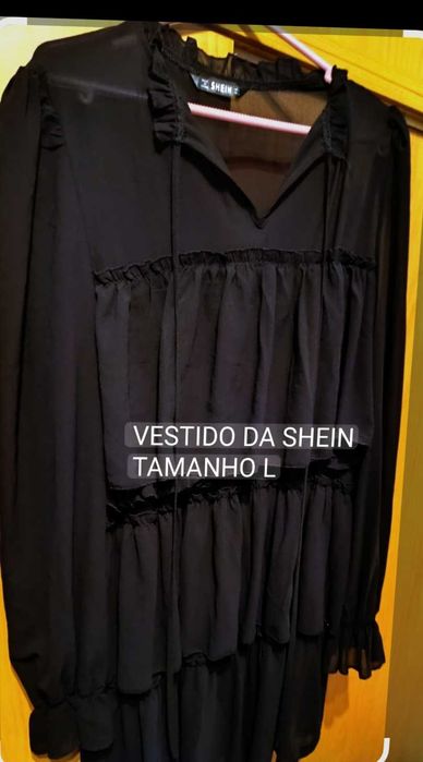 Vestido curto preto tamanho L