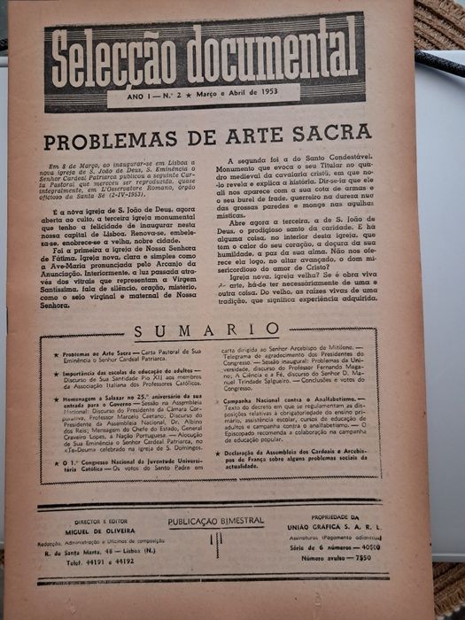 Selecção Documental-Anos 50-Estado Novo-Lt 10 Fascículos