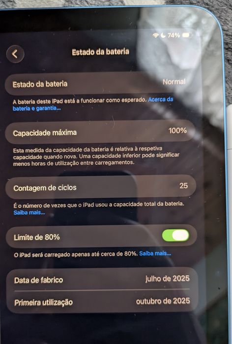 Ipad Geração 11 (a16) com garantia + caneta, carregador e capa