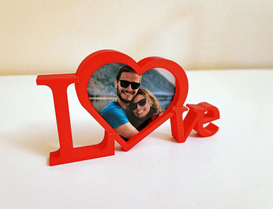 Рамка для фото Love червона 3D друк PLA подарунок декор
