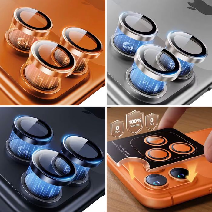 Защитное стекло для камер iPhone 17 Pro Max Orange, 17 Pro White, Blue