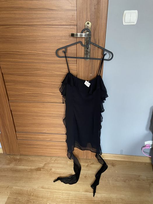 Czarna sukienka z falbankami Cropp S Viral Coquette hit lato nowa