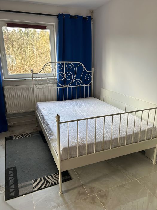 Łóżko metalowe 140x200 z materacem Ikea Lervik
