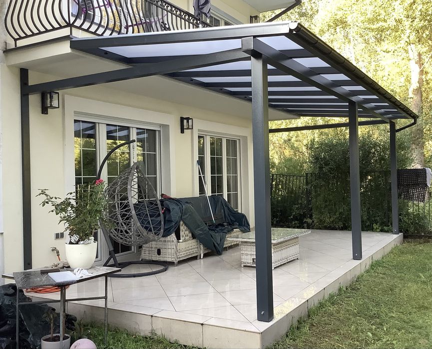 Zadaszenie tarasu, wiata garażowa, pergola, zabudowa szklana.
