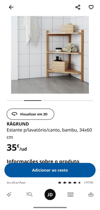 Estante IKEA para lavatório Ragrund
