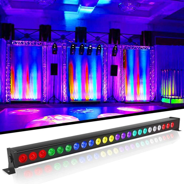 Listwa Belka LED BAR Mocne 24x3W RGB Mix Kolorów Strobo DMX + Pilot
