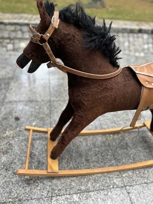 Koń na biegunach antyk vintage kolekcjonerski duży 107 cm
