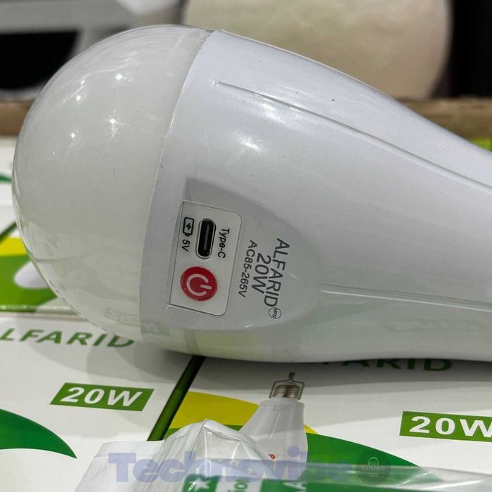 Акумуляторна LED-лампа ALFARID 20W з USB-зарядкою