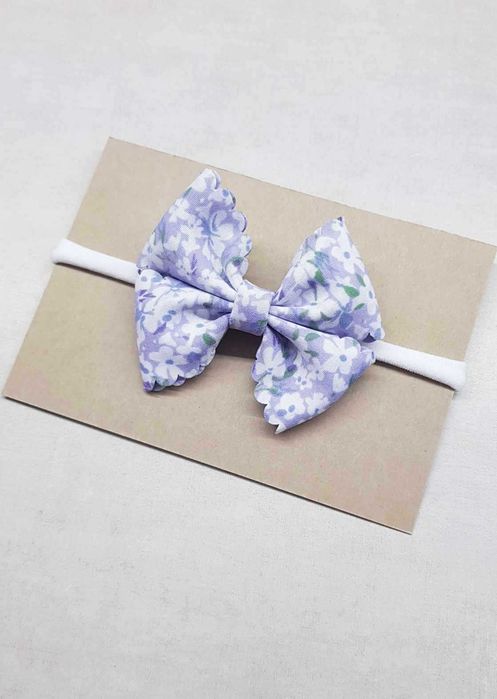 Piękna wiosenna opaska kokardka w kwiaty urodziny sesja chrzest