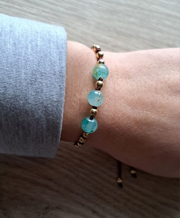 Bransoletka koraliki wodnik szlkany