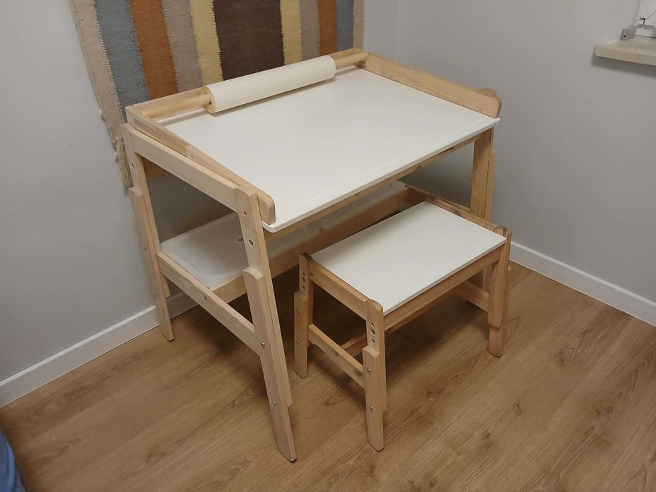 IKEA Flisat biurko dziecięce regulowane + ławka + Trofast