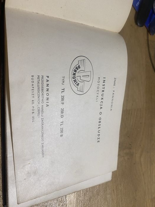 Stara instrukcja obslugi motocykli pannonia