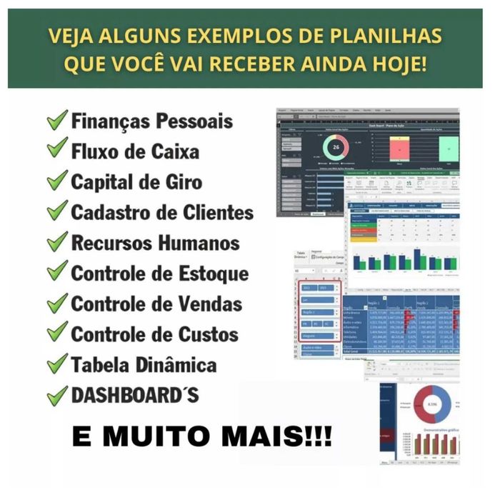 SUPER PACK EXCEL +15.000 PLANILHAS PRONTAS E EDITÁVEIS + BÔNUS