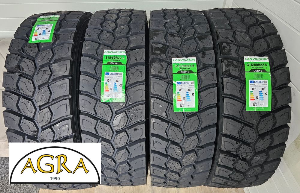 315/80R22.5 (890netto) LANVIGATOR opona opony nowa napęd BUDOWLANA 27cm