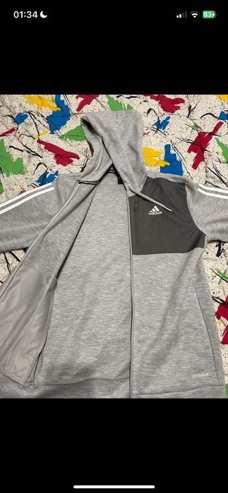casaco cinzento desportivo adidas S