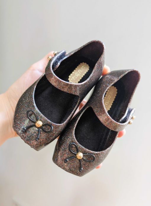 Ciemne brokatowe balerinki mini melissa ballet sp bb r 19/20