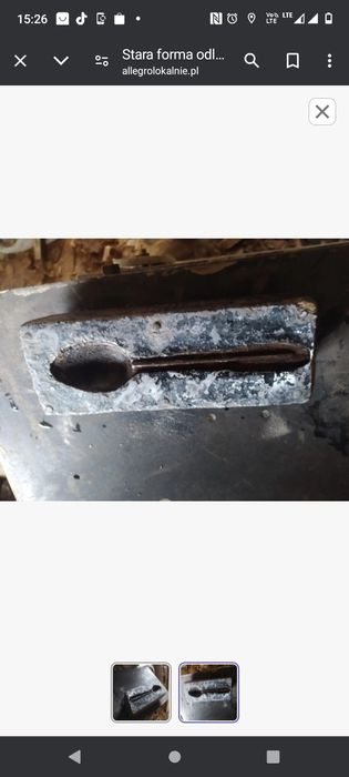 Stara zabytkowa forma odlewnicza sztuce łyżka