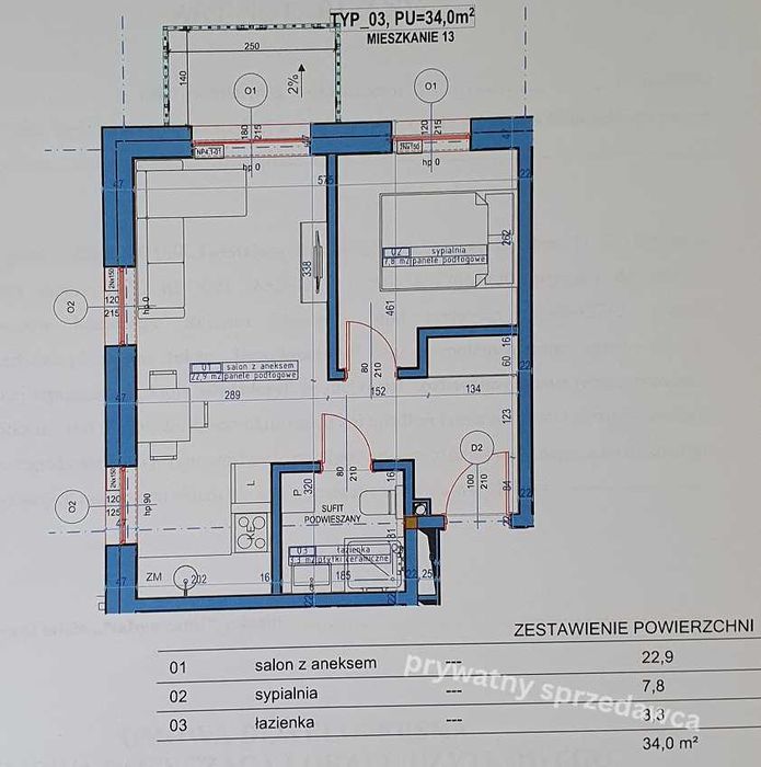 2-pokojowe 34m2 Małe Błonia