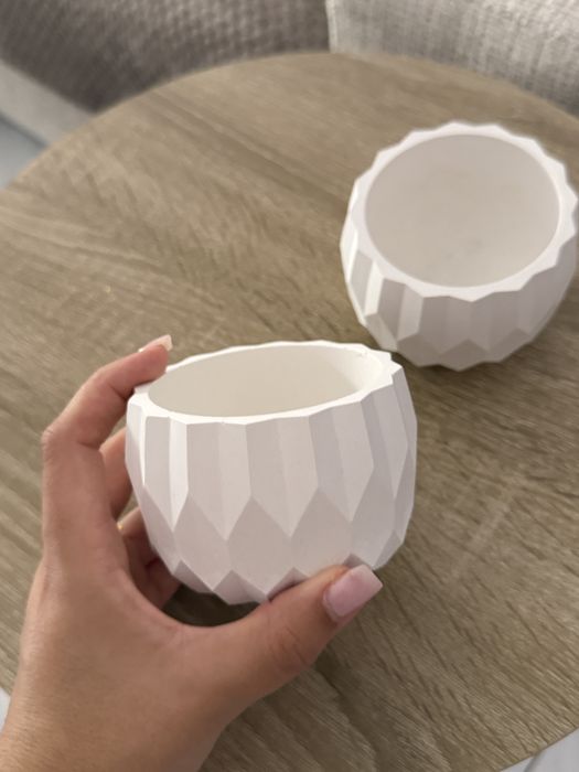 Conjunto 5 recipientes em gesso para velas