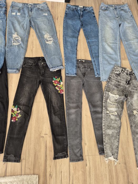 Paczka jeansy spodnie zara bershka stradivarius levis