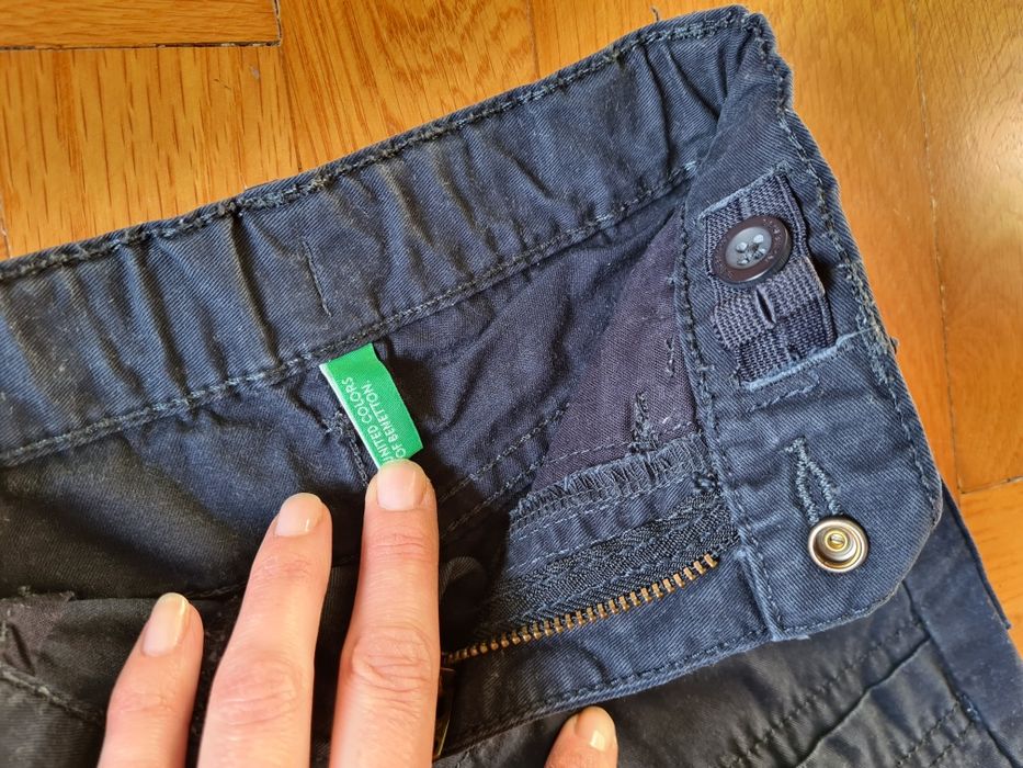 Eleganckie granatowe spodenki Benetton r. 82 stan idealny