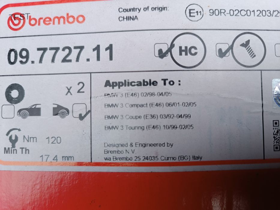 Discos de Travão Brembo Bmw E46 E36