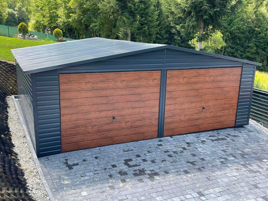 Garaż blaszany 7x6 Wzmocniony Profilami. PRODUCENT SZYBKA REALIZACJA