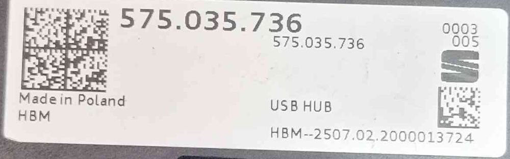Módulo USB / AUX / IPOD SEAT IBIZA IV SC (6J1, 6P5) ano 2018