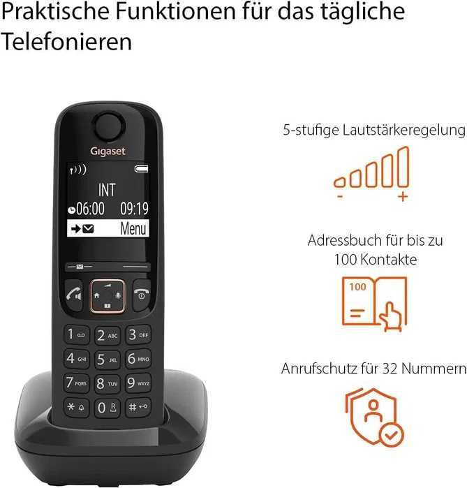 Gigaset As690 Telefon Stacjonarny, Czarny