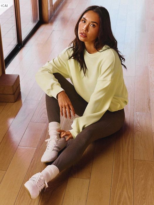 Shein jasnożółta bluza oversize z długim rękawem m 1ła