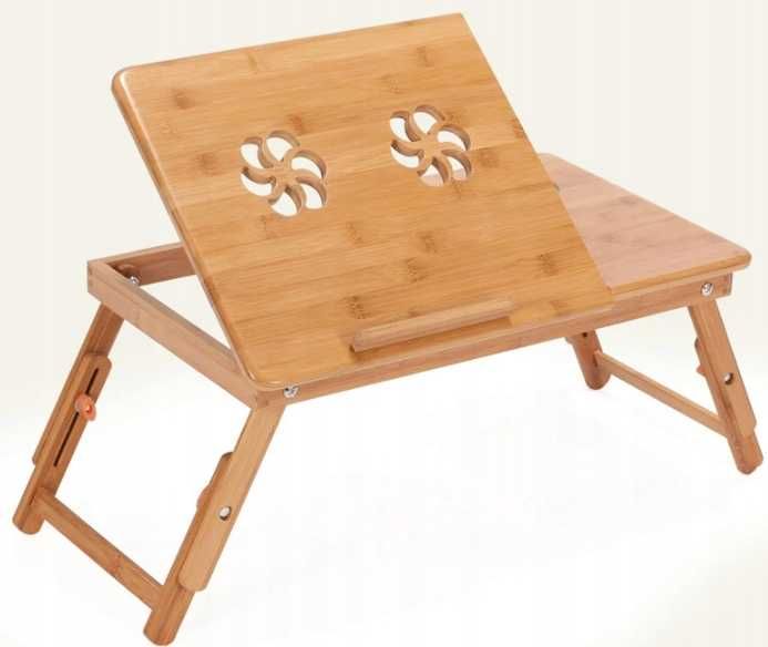 stolik pod laptopa do łóżka podstawka półka drewniany regulacowany