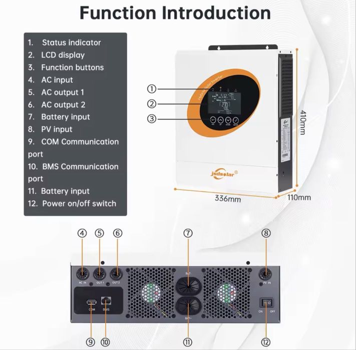 Гибридный инвертор 6.5KW 48V  jsdsolar