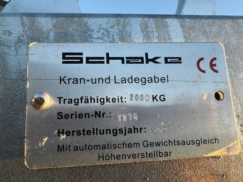 Widły do palet HDS Niemieckie SCHAKE 2T Ocynk zawiesie dźwigowe
