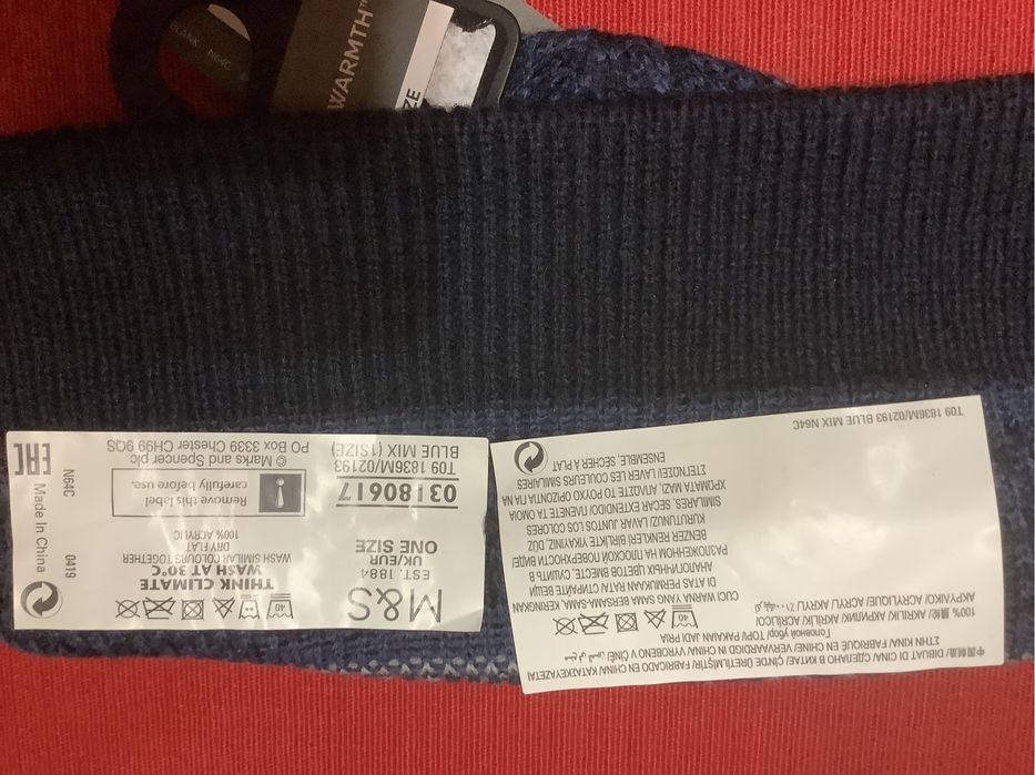 Mark and Spenser шапка и перчатки, новые