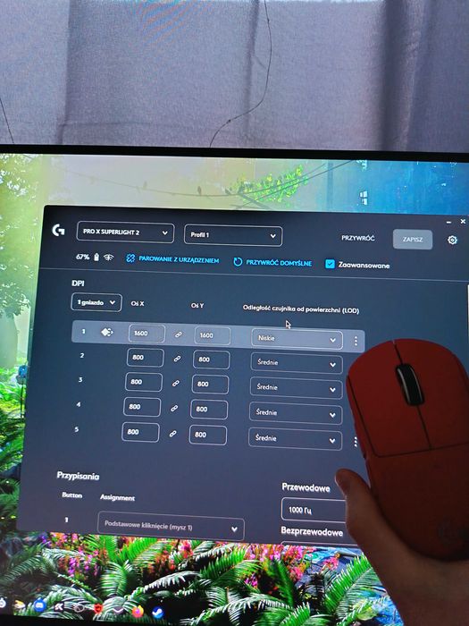 Logitech g pro superlith 2 SE Używałem tego przez 6 miesięcy, ładowałem tylko 4 razy, jak nowy.”