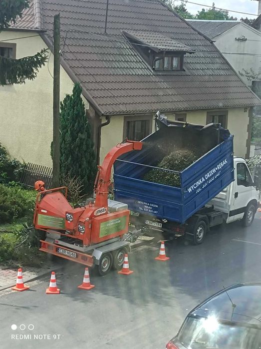 Wycinka drzew, rębak,  frezowanie pni,  mobilny trak, tartak