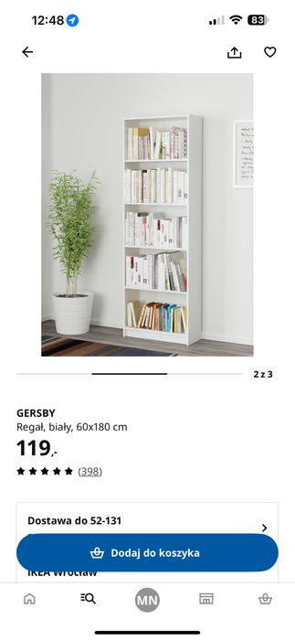 Regał gersby Ikea, biały