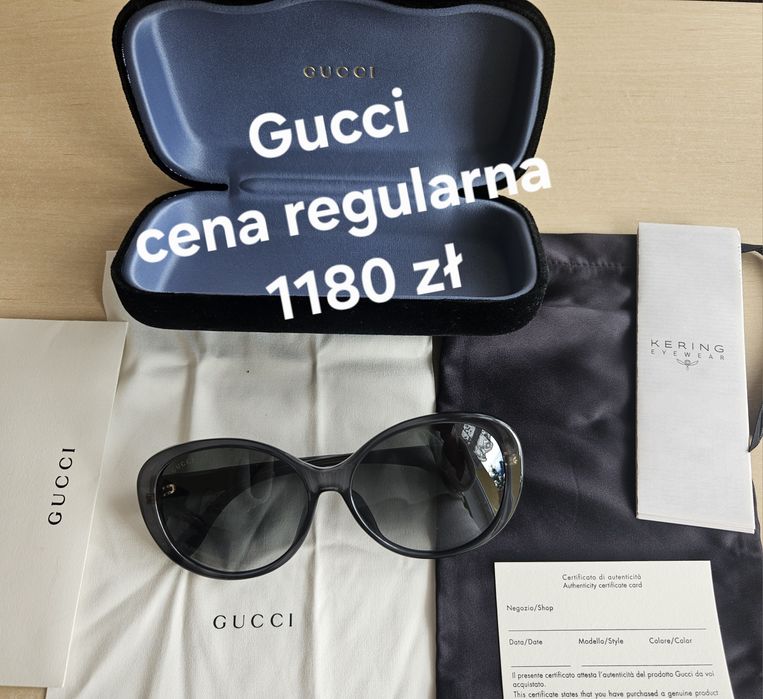 Szare okulary przeciwsłoneczne Gucci