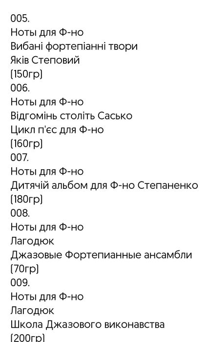 Збірка п'єс українських композиторів для фортепіано. 
Українські компо