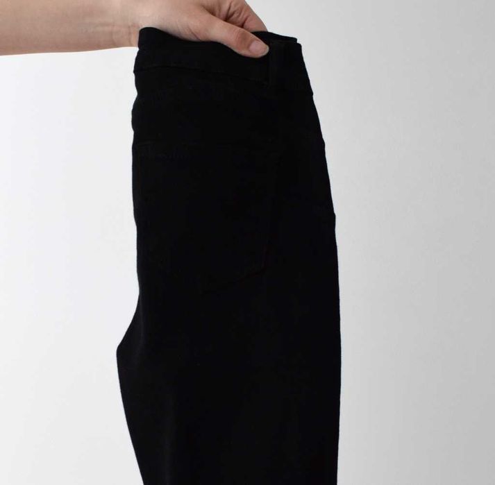 M.Sara retro kruczo czarne spodnie rurki wysoki stan push up 36 s