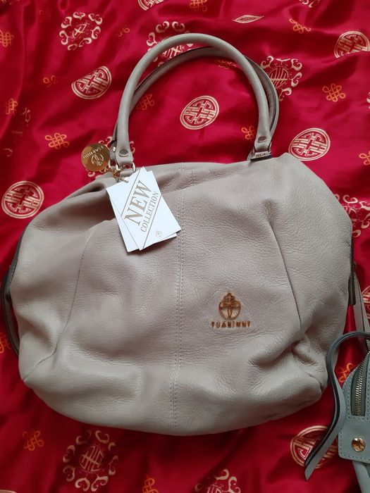 Tsarinni torebka skóra naturalna beżowa made in Italy piękna prezent